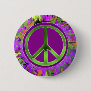 SUPER Groovy Peace Sign Button