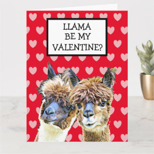 Super große Lama Sei mein Valentinstag? Ich liebe  Karte