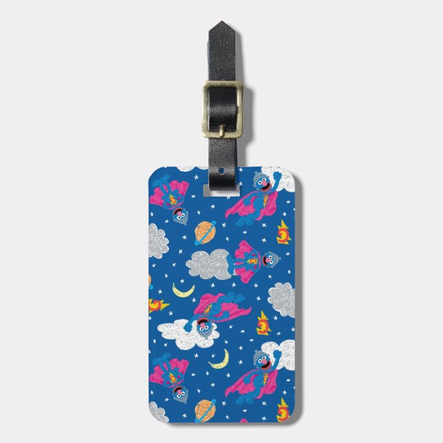 Super Grover 2.0 Night Sky Muster Gepäckanhänger (Vorderseite vertikal)