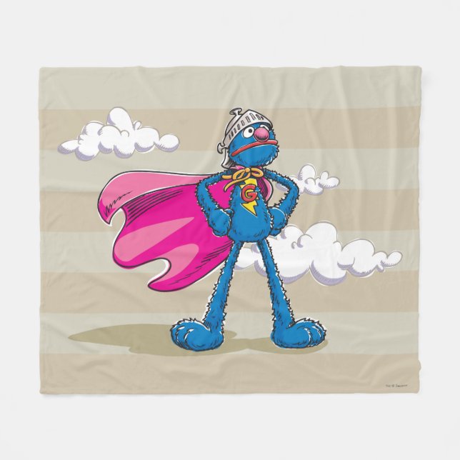 Super Grover Fleecedecke (Vorderseite (Horizontal))