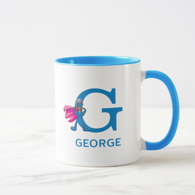 Super Grover Ihren Namen und Monogram G hinzufügen Tasse (Rechts)