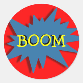 Super-Held Party Theme Red Blue Runder Aufkleber