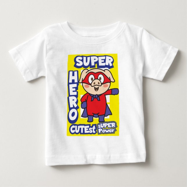Super-Held-Schwein Baby T-shirt (Vorderseite)