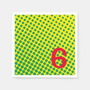 Super Helden Comic farbenfrohe, gelbe Punkte Alter Serviette