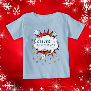 Super Hero Baby`s erste Weihnachtsschneeflocken Baby T-shirt