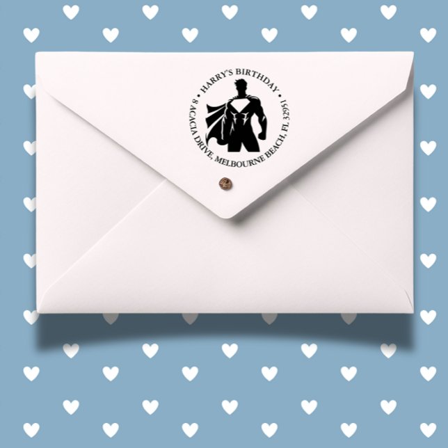 Super Hero Birthday Party Permastempel ( Easy to use, perfect for kids’ parties—add a fun touch today!)