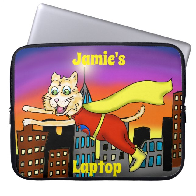 Super Hero Cat Laptop Sleeve (Vorderseite)