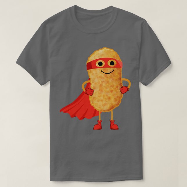 Super Hero Chicken Nuggets Funny Nugget Man Gift F T-Shirt (Design vorne)