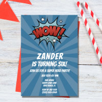 Super Hero Comic Boy Geburtstagsparty Einladung