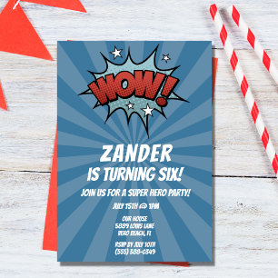 Super Hero Comic Boy Geburtstagsparty Einladung