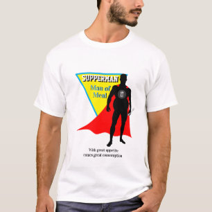 Super Hero Feinschmecker SUPPERMAN MAN MAN OF MEAL T-Shirt
