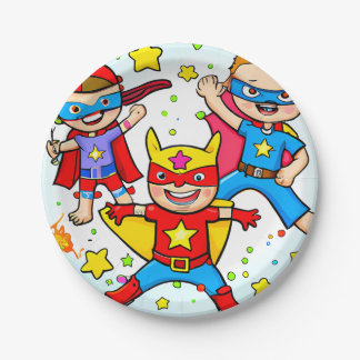 Super Hero Kids Themed Geburtstagsparty Paper Plat Pappteller