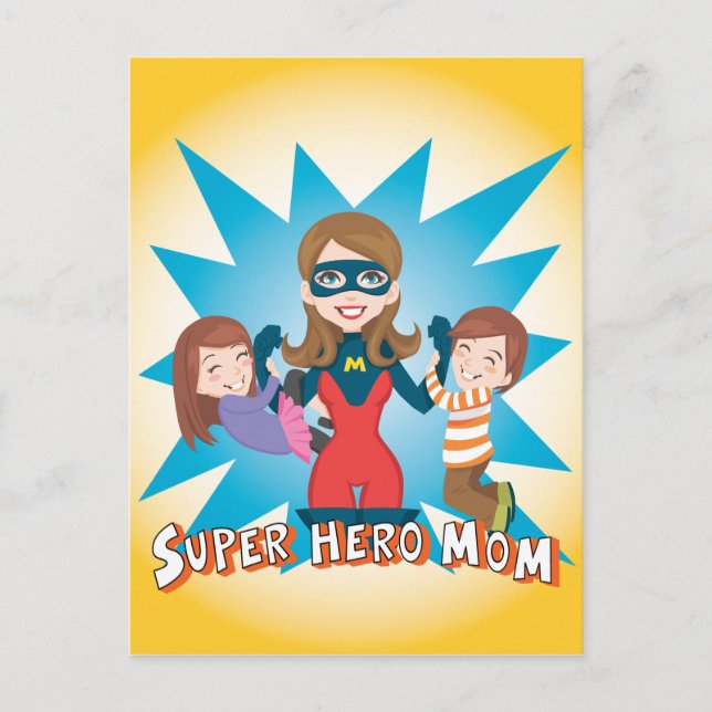 Super Hero Mama Postkarte (Vorderseite)