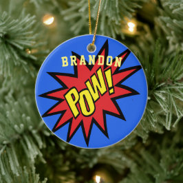 Super Hero Pow Personalisiert Keramikornament