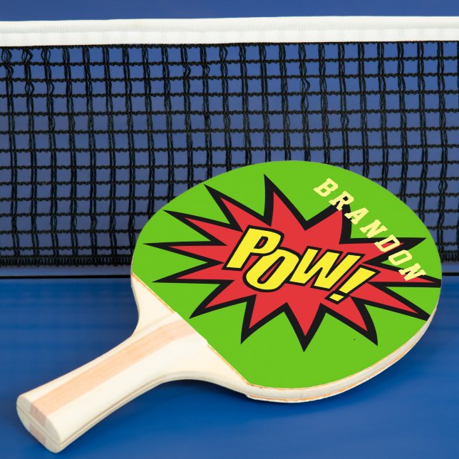 Super Hero Pow Personalisiert Tischtennis Schläger (InSitu)