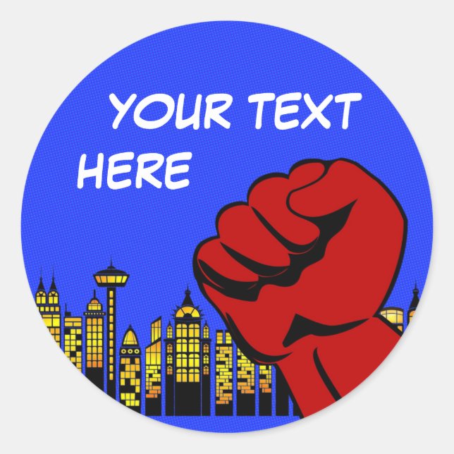 Super Hero Rundaufkleber - Geburtstagsjunge Runder Aufkleber (Vorderseite)