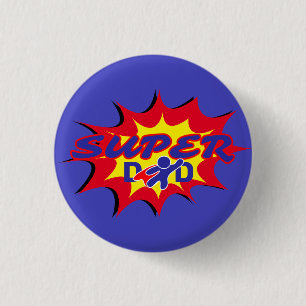 Super Hero Vater Comic Buch Vatertag Button
