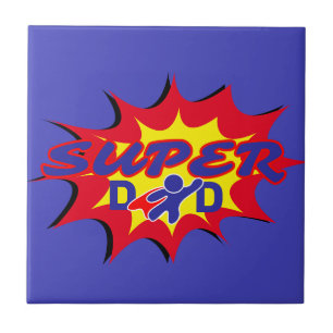 Super Hero Vater Comic Buch Vatertag Fliese