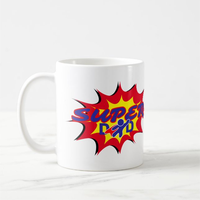 Super Hero Vater Comic Buch Vatertag Kaffeetasse (Links)