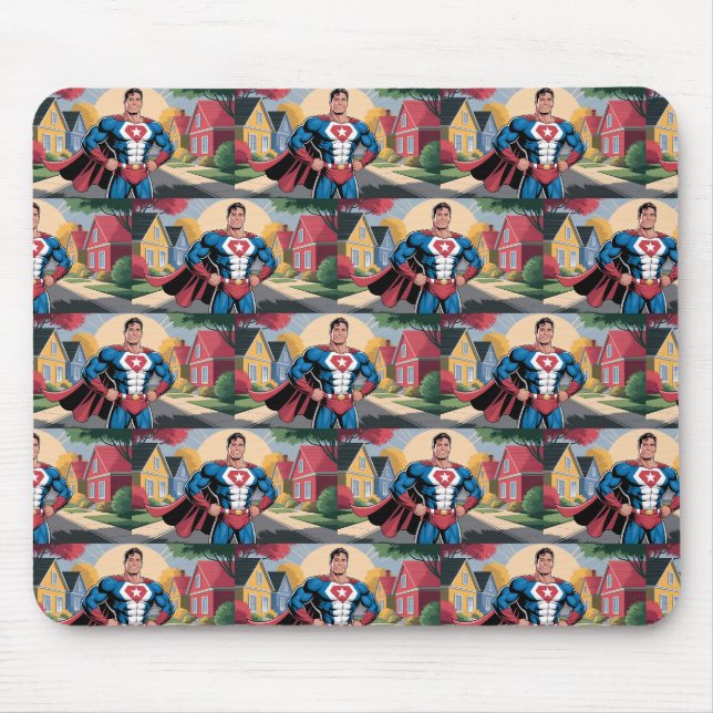 Super Hero Vater in der Vorstadt Mousepad (Vorne)