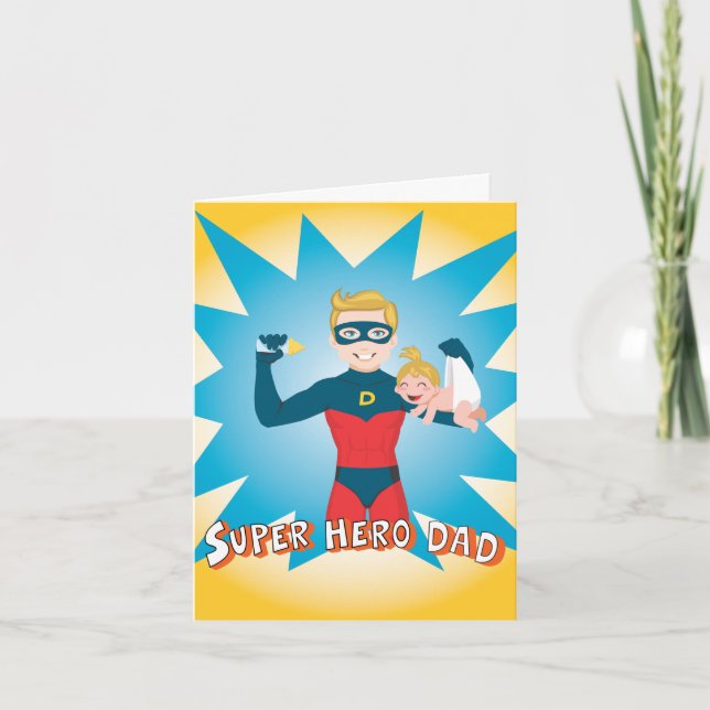 Super Hero Vater Karte (Vorderseite)