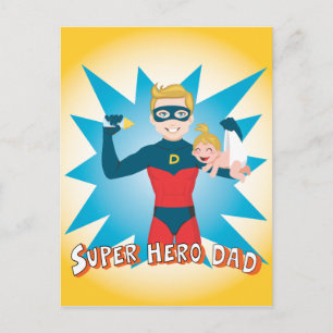 Super Hero Vater Postkarte