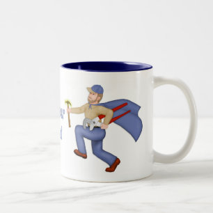 Super Hero Vater Zweifarbige Tasse