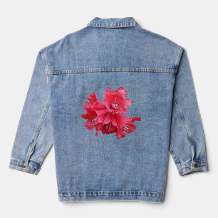 Super Hexe, rot, blumenschwarz hübsch niedlich Jeansjacke