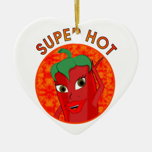 Super Hot Pepper Diva Keramikornament