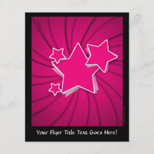 Super Hot Pink Stars und Swirke Hintergrund Flyer