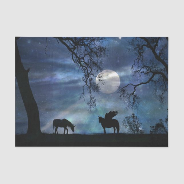 Super Hübsches Einhorn- und Pegasus-Tissue Seidenpapier (Vorderseite)