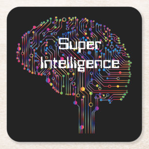 Super-Intelligenz-Technologie Rechteckiger Pappuntersetzer