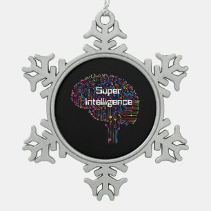 Super-Intelligenz-Technologie Schneeflocken Zinn-Ornament