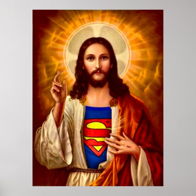 Super Jesus Oil Painting Print Poster (Vorne)
