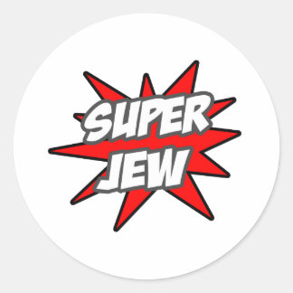 Super Jew Runder Aufkleber
