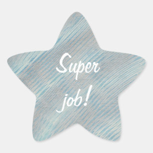 Super Job Blue und Silver White Star Sticker
