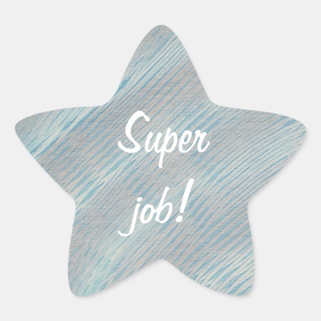 Super Job Blue und Silver White Star Sticker (Vorderseite)