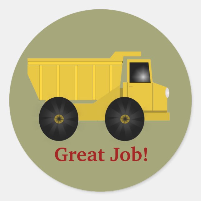 Super Job Dump Truck Sticker - Personalisieren Sie (Vorderseite)