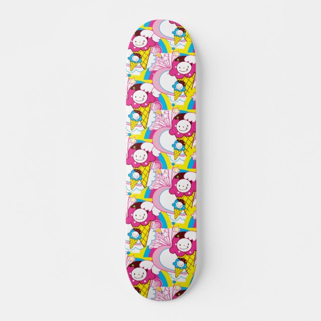 Super Kawaii Ice Cream Niedliche Muster Skateboard (Vorne)