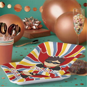 Super Kid Boy's Superhero Themed Party Pappteller