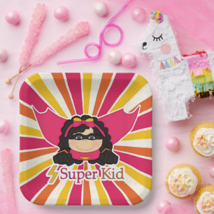 Super Kid Girl's Superhero Themed Party Pappteller