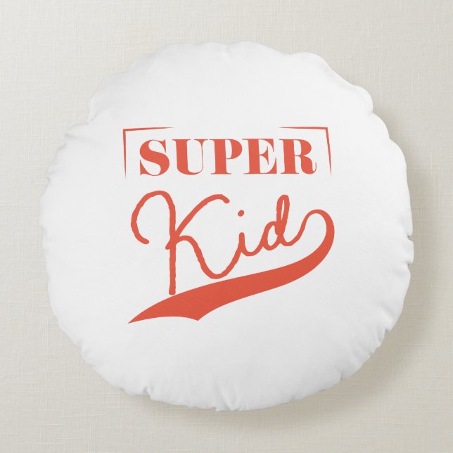 Super Kid Rundes Kissen (Vorderseite)