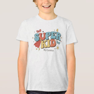 Super-Kind-T-Shirt, Groovy Retro-Superhelden-Kinde Tri-Blend Shirt