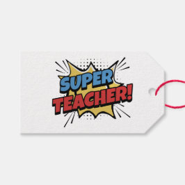 Super Lehrer Comic-Stil Geschenkanhänger