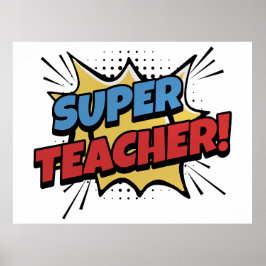 Super Lehrer Comic-Stil Poster