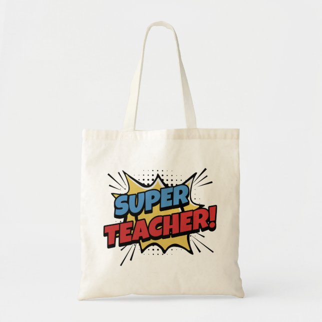 Super Lehrer Comic-Stil Tragetasche (Vorne)