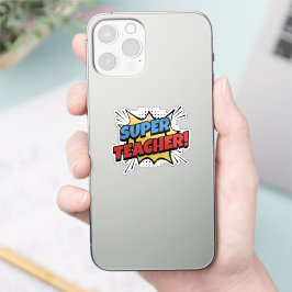 Super-Lehrer im Comic-Stil Aufkleber