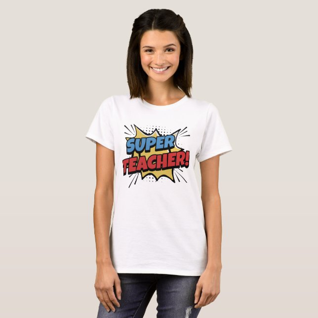 Super-Lehrer im Comic-Stil T-Shirt (Vorne ganz)