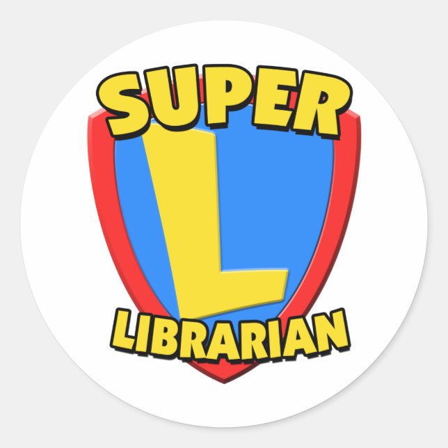 Super Librarian Runder Aufkleber (Vorderseite)
