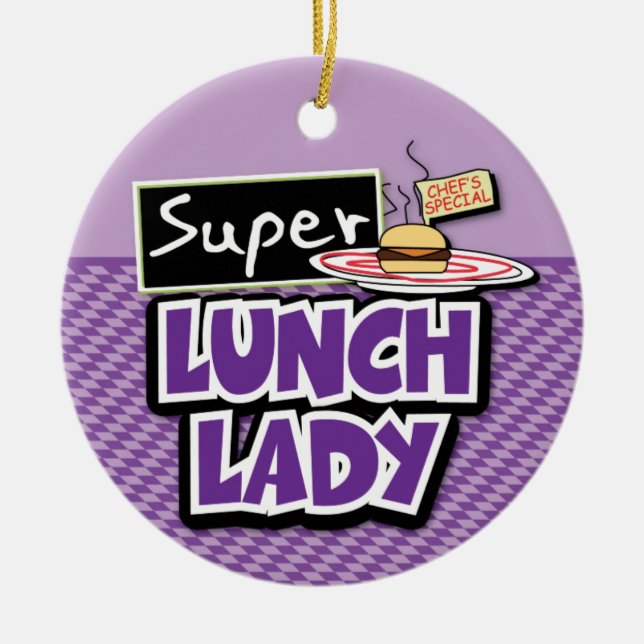 Super Lunch Lady Keramik Ornament (Vorne)